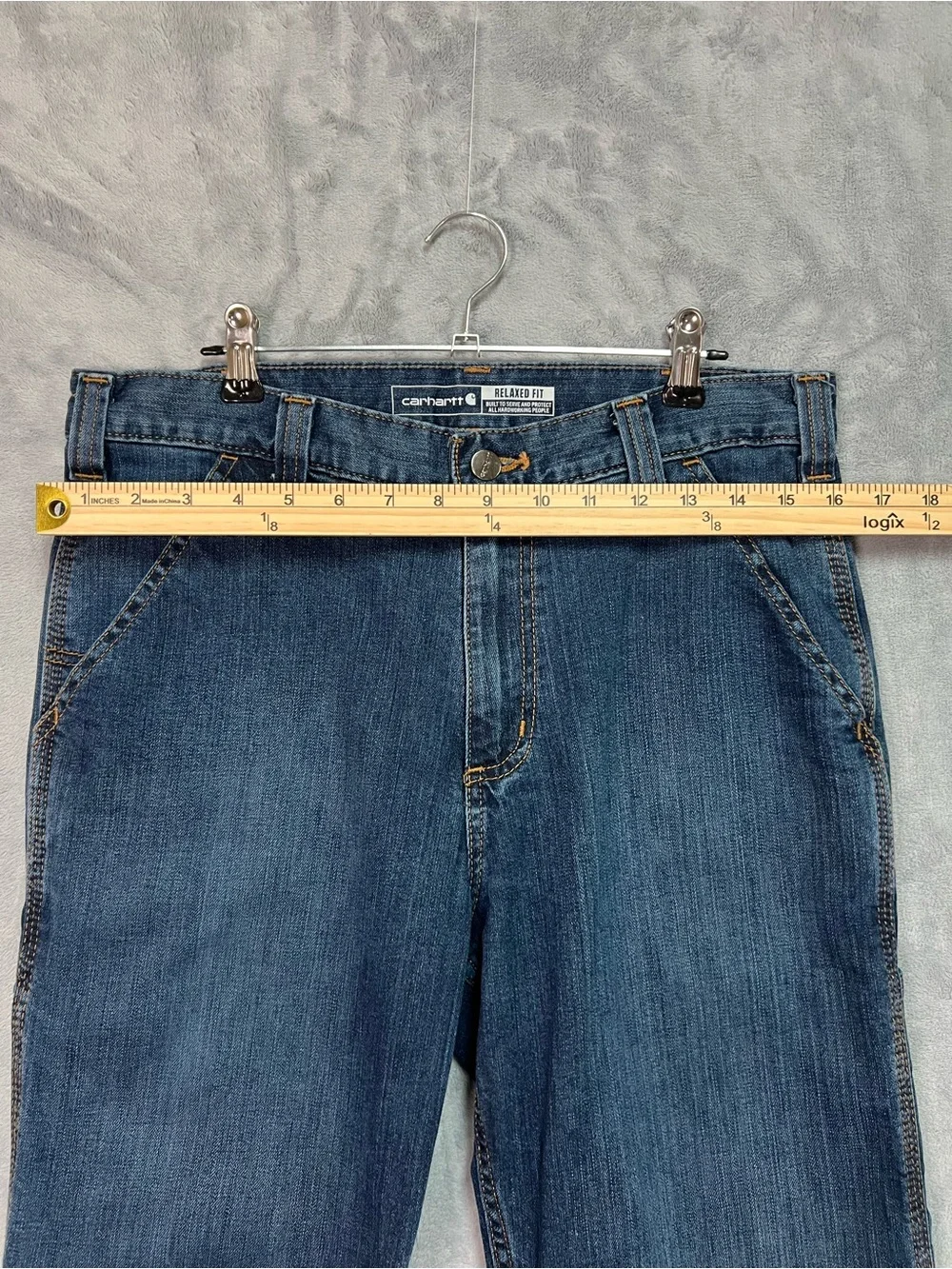 Carhartt Rugged Flex Relaxed Fit Utility Jeans Mens 32x30 Blue Work Denim BD2808